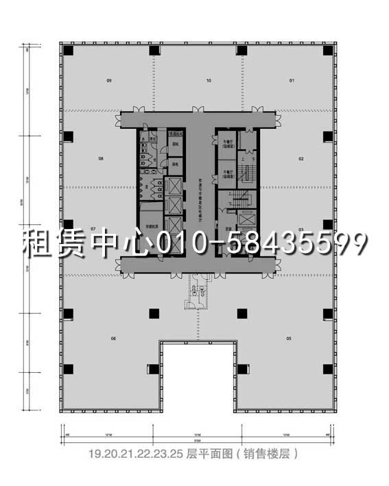 北京万达广场19-25层平面图